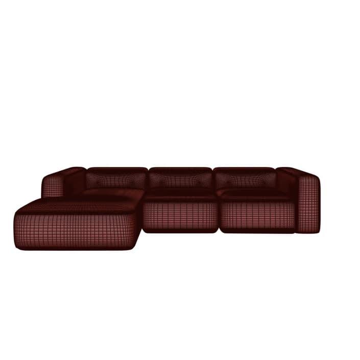 Drahtmodell eines modularen Ecksofas