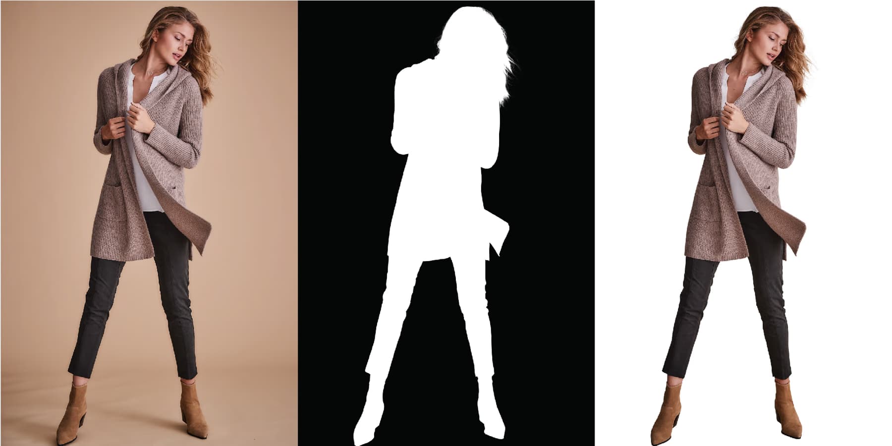 Fashion-Retusche, Model mit Cardigan